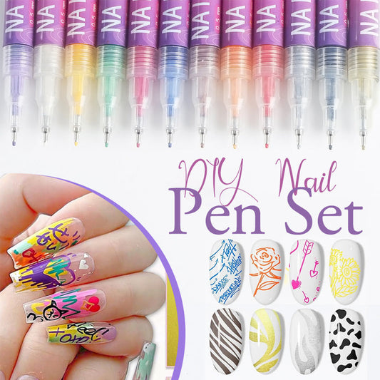 🎁Oferta Caliente: 49% de Descuento⏳Set de Plumas para Arte de Uñas de 12 Colores